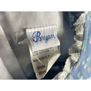 VTG 80s 90s 'ALL THAT JAZZ' BLUE WHITE FLORAL GRUNGE PRAIRIE BOXY MIDI DRESS S 8